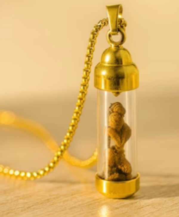 Gold-Tone Cylinder Stone Pendant Necklace